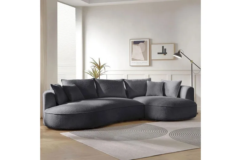 Hungirr Sofa med divan 4-seter - Mørkgrå - Møbler - Sofaer - Sofaer med sjeselong - 4 seters sofa med divan