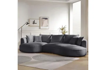 Hungirr Sofa med divan 4-seter - Mørkgrå - Møbler - Sofaer - Sofaer med sjeselong - 4 seters sofa med divan