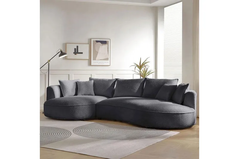 Hungirr Sofa med divan 4-seter - Mørkgrå - Møbler - Sofaer - Sofaer med sjeselong - 4 seters sofa med divan