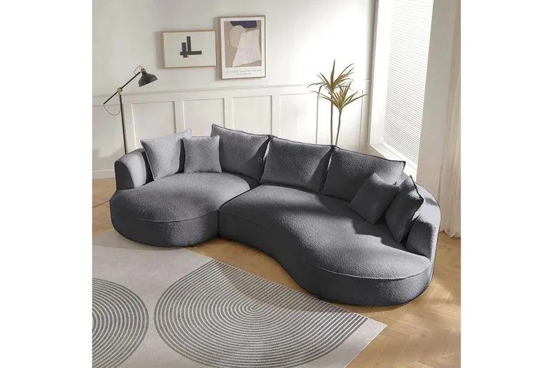Hungirr Sofa med divan 4-seter - Mørkgrå - Møbler - Sofaer - Sofaer med sjeselong - 4 seters sofa med divan