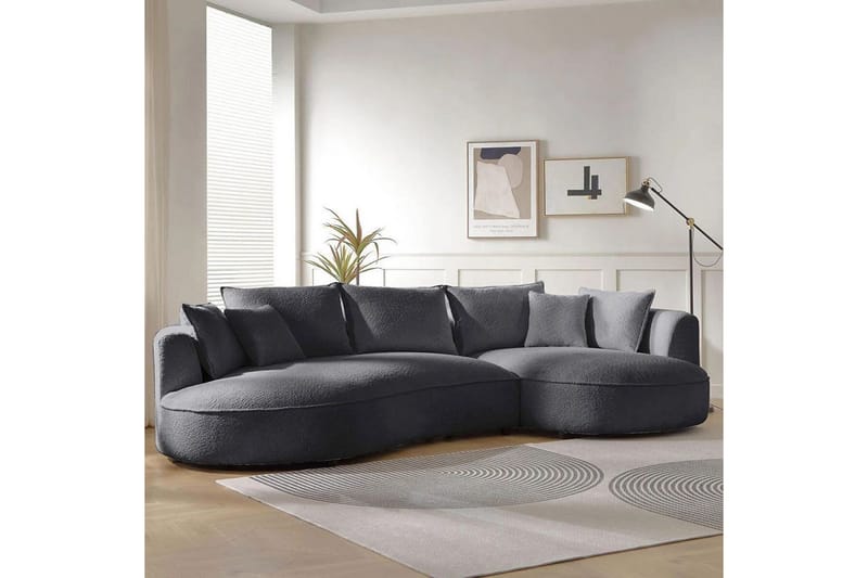 Hungirr Sofa med divan 4-seter - Mørkgrå - Møbler - Sofaer - Sofaer med sjeselong - 4 seters sofa med divan