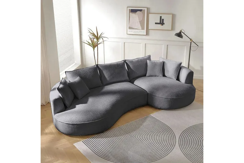 Hungirr Sofa med divan 4-seter - Mørkgrå - Møbler - Sofaer - Sofaer med sjeselong - 4 seters sofa med divan