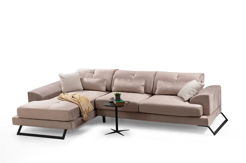 Jaraad Divansofa Høyre, Beige/Svart