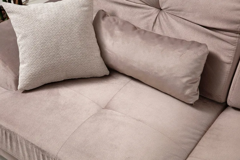 Jaraad Divansofa Høyre - Beige/Svart - Møbler - Sofaer - Sofaer med sjeselong - 4 seters sofa med divan