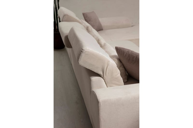 Jaraad Divansofa Høyre - Beige/Svart - Møbler - Sofaer - Sofaer med sjeselong - 4 seters sofa med divan