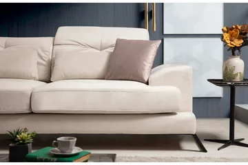 Jaraad Divansofa Høyre - Beige/Svart - Møbler - Sofaer - Sofaer med sjeselong - 4 seters sofa med divan