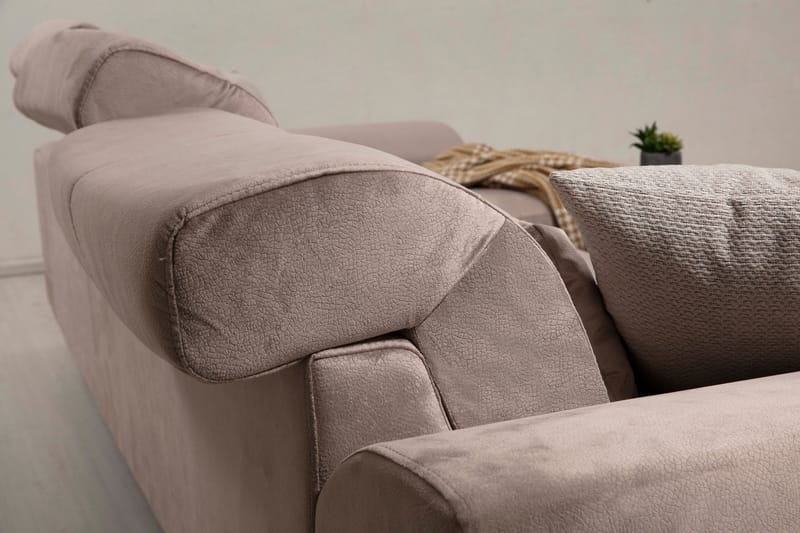 Jaraad Divansofa Venstre - Beige/Svart - Møbler - Sofaer - Sofaer med sjeselong - 4 seters sofa med divan