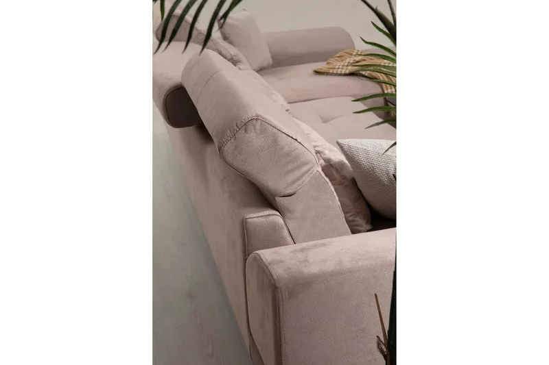 Jaraad Divansofa Venstre - Beige/Svart - Møbler - Sofaer - Sofaer med sjeselong - 4 seters sofa med divan