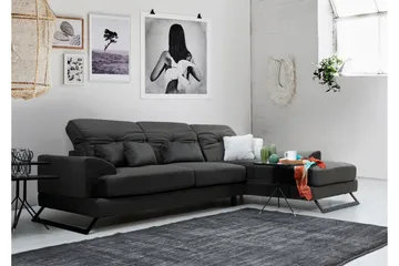 Jaraad Hjørnesofa med Divan Høyre - Svart - Møbler - Sofaer - Sofaer med sjeselong