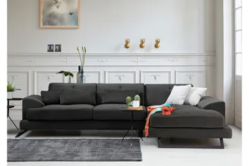 Jaraad Hjørnesofa med Divan Høyre - Svart - Møbler - Sofaer - Sofaer med sjeselong