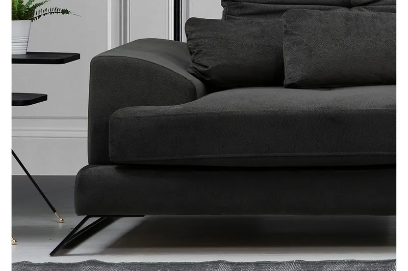 Jaraad Hjørnesofa med Divan Høyre - Svart - Møbler - Sofaer - Sofaer med sjeselong