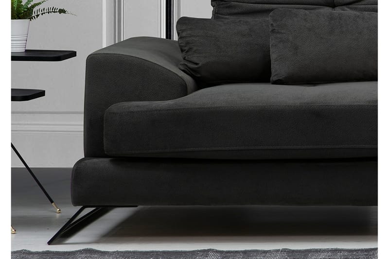 Jaraad Hjørnesofa med Divan Høyre - Svart - Møbler - Sofaer - Sofaer med sjeselong