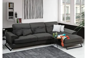 Jaraad Hjørnesofa med Divan Høyre - Svart - Møbler - Sofaer - Sofaer med sjeselong