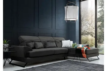 Jaraad Hjørnesofa med Divan Høyre - Svart - Møbler - Sofaer - Sofaer med sjeselong