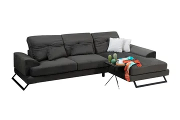 Jaraad Hjørnesofa med Divan Høyre - Svart - Møbler - Sofaer - Sofaer med sjeselong