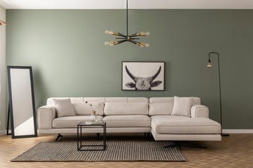 Jivago Divansofa Høyre - Beige/Svart - Møbler - Sofaer - Sofaer med sjeselong - 4 seters sofa med divan