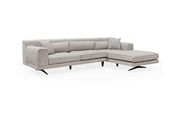Jivago Divansofa Høyre - Beige/Svart - Møbler - Sofaer - Sofaer med sjeselong - 4 seters sofa med divan
