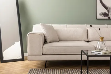 Jivago Divansofa Høyre - Beige/Svart - Møbler - Sofaer - Sofaer med sjeselong - 4 seters sofa med divan