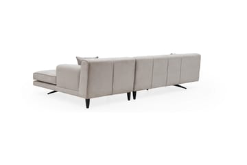 Jivago Divansofa Høyre - Beige/Svart - Møbler - Sofaer - Sofaer med sjeselong - 4 seters sofa med divan