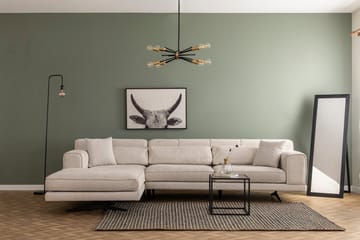 Jivago Divansofa Venstre - Beige/Svart - Møbler - Sofaer - Sofaer med sjeselong - 4 seters sofa med divan