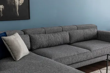 Jivago Divansofa Venstre - Grå/Svart - Møbler - Sofaer - Sofaer med sjeselong - 4 seters sofa med divan