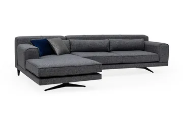 Jivago Divansofa Venstre - Grå/Svart - Møbler - Sofaer - Sofaer med sjeselong - 4 seters sofa med divan