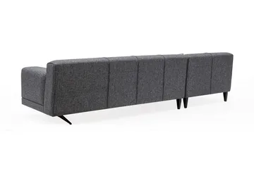 Jivago Divansofa Venstre - Grå/Svart - Møbler - Sofaer - Sofaer med sjeselong - 4 seters sofa med divan