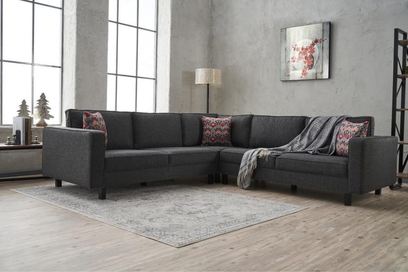 Kaletea Sofa m. Divan 4-seters - Antrasitt - Møbler - Sofaer - Hjørnesofaer - Hjørnesofa med divan