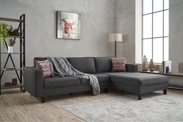 Kaletea Sofa m. Divan 4-seters - Antrasitt - Møbler - Sofaer - Sofaer med sjeselong - 4 seters sofa med divan