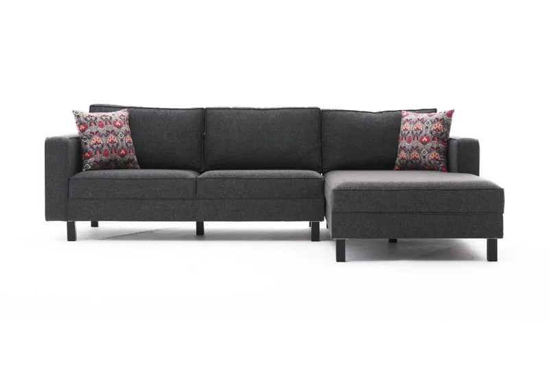 Kaletea Sofa m. Divan 4-seters, Antrasitt