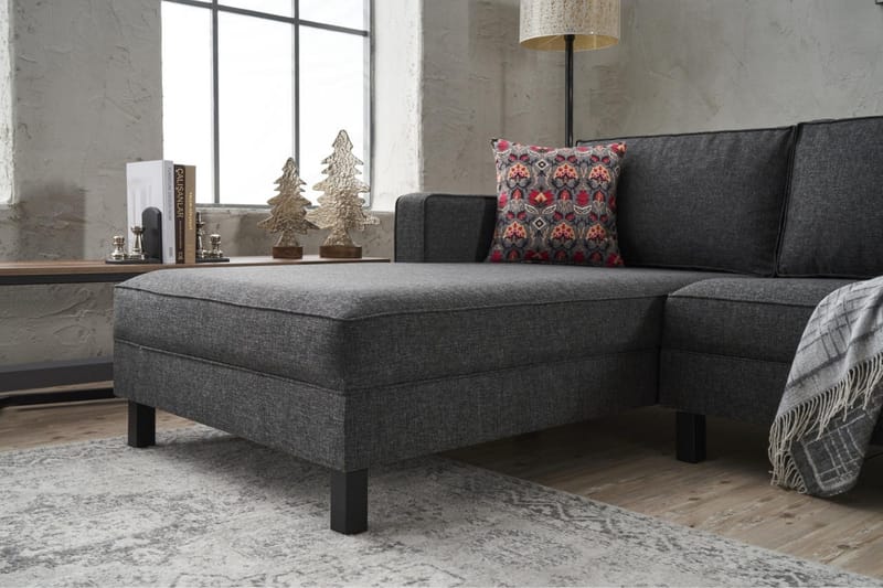 Kaletea Sofa m. Divan 4-seters - Antrasitt - Møbler - Sofaer - Sofaer med sjeselong - 4 seters sofa med divan