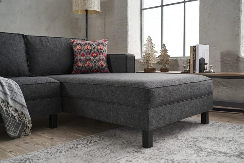 Kaletea Sofa m. Divan 4-seters - Antrasitt - Møbler - Sofaer - Sofaer med sjeselong - 4 seters sofa med divan