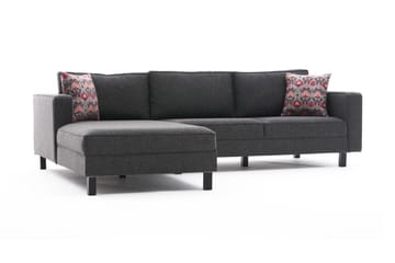 Kaletea Sofa m. Divan 4-seters - Antrasitt - Møbler - Sofaer - Sofaer med sjeselong - 4 seters sofa med divan