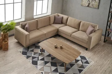Kaletea Sofa m. Divan 4-seters - Beige - Møbler - Sofaer - Hjørnesofaer