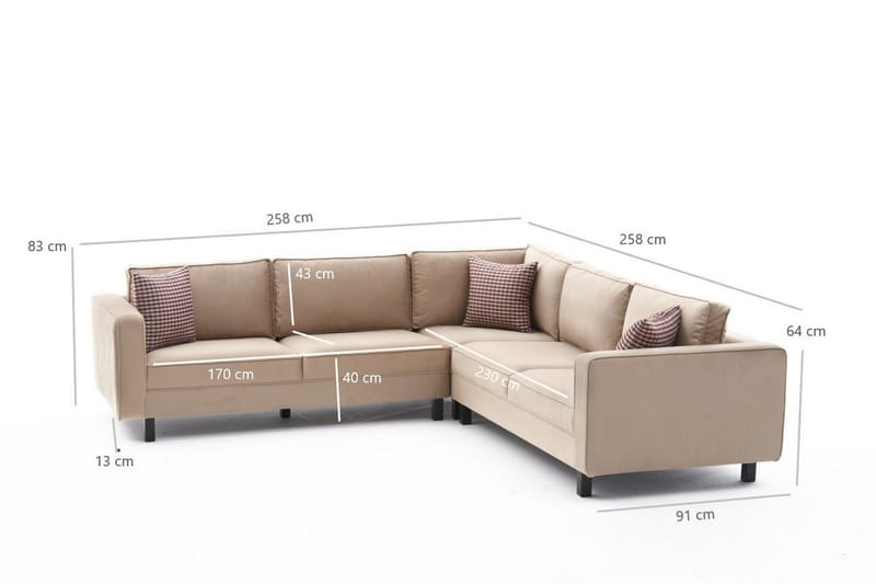Kaletea Sofa m. Divan 4-seters - Beige - Møbler - Sofaer - Hjørnesofaer
