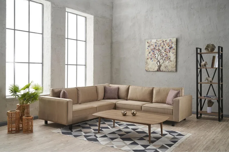 Kaletea Sofa m. Divan 4-seters - Beige - Møbler - Sofaer - Hjørnesofaer - Hjørnesofa med divan