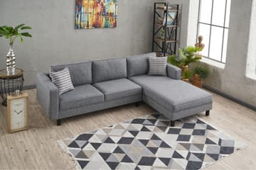 Kaletea Sofa m. Divan 4-seters - Grå - Møbler - Sofaer - Sofaer med sjeselong - 4 seters sofa med divan