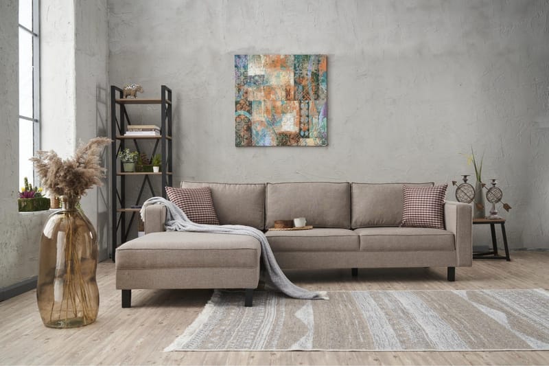 Kaletea Sofa m. Divan 4-seters - Krem - Møbler - Sofaer - Sofaer med sjeselong - 4 seters sofa med divan