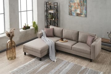 Kaletea Sofa m. Divan 4-seters - Krem - Møbler - Sofaer - Sofaer med sjeselong - 4 seters sofa med divan