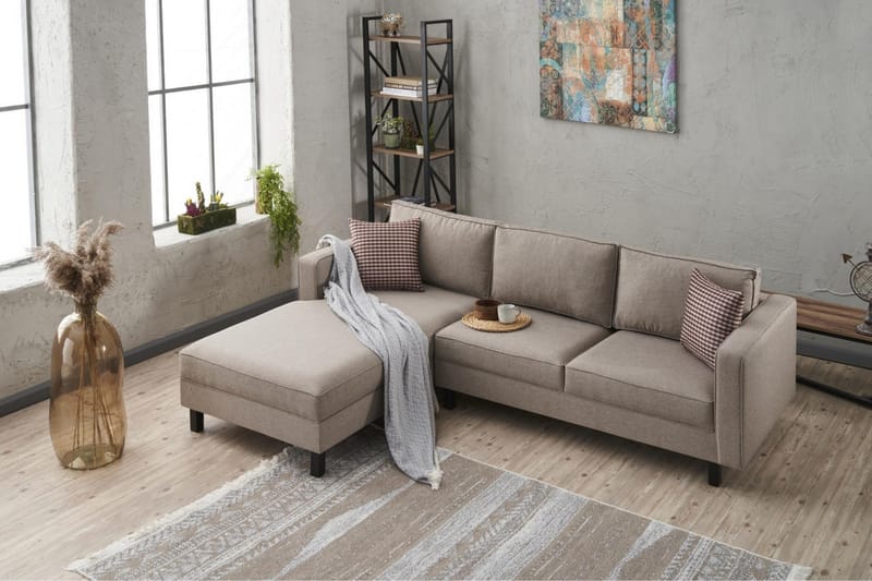 Kaletea Sofa m. Divan 4-seters - Krem - Møbler - Sofaer - Sofaer med sjeselong - 4 seters sofa med divan