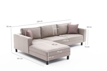 Kaletea Sofa m. Divan 4-seters - Krem - Møbler - Sofaer - Sofaer med sjeselong - 4 seters sofa med divan