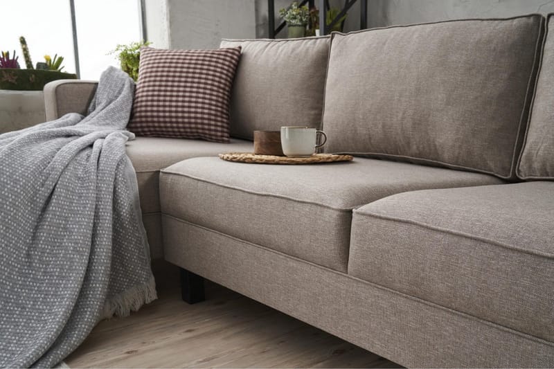 Kaletea Sofa m. Divan 4-seters - Krem - Møbler - Sofaer - Sofaer med sjeselong - 4 seters sofa med divan