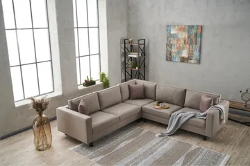 Kaletea Sofa m. Divan 4-seters - Krem - Møbler - Sofaer - Hjørnesofaer - Hjørnesofa med divan