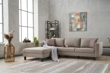 Kaletea Sofa m. Divan 4-seters - Krem - Møbler - Sofaer - Sofaer med sjeselong - 4 seters sofa med divan