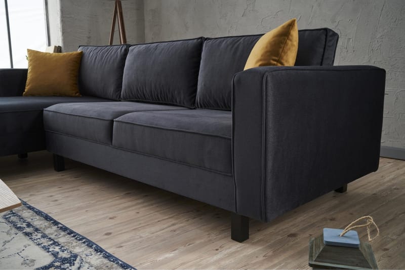 Kaletea Sofa m. Divan 4-seters - Mørkegrå - Møbler - Sofaer - Sofaer med sjeselong - 4 seters sofa med divan