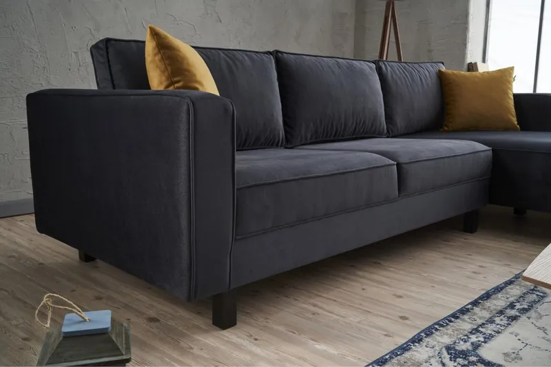 Kaletea Sofa m. Divan 4-seters - Mørkegrå - Møbler - Sofaer - Sofaer med sjeselong - 4 seters sofa med divan