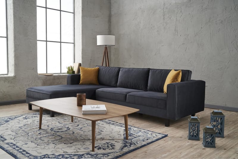 Kaletea Sofa m. Divan 4-seters - Mørkegrå - Møbler - Sofaer - Sofaer med sjeselong - 4 seters sofa med divan