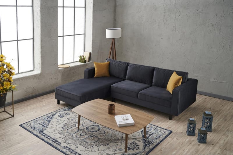 Kaletea Sofa m. Divan 4-seters - Mørkegrå - Møbler - Sofaer - Sofaer med sjeselong - 4 seters sofa med divan