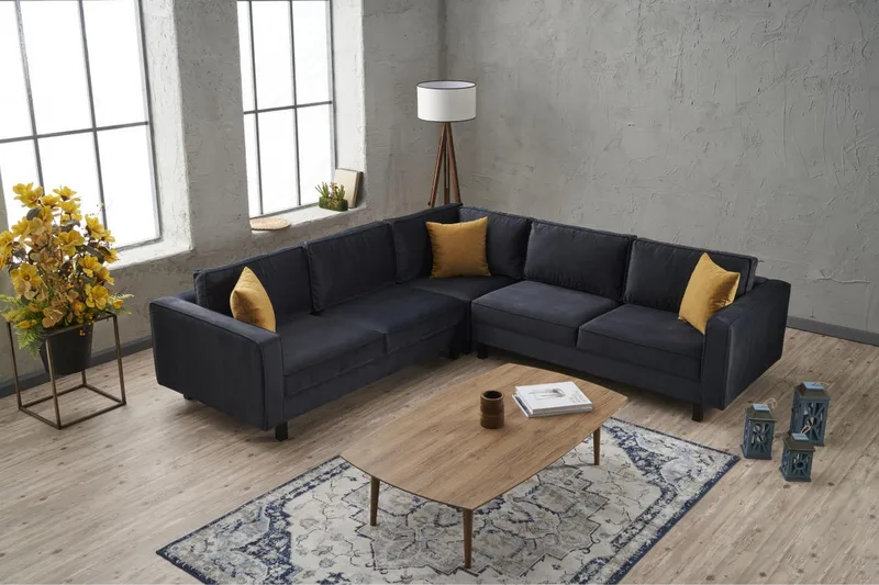 Kaletea Sofa m. Divan 4-seters - Mørkegrå - Møbler - Sofaer - Hjørnesofaer - Hjørnesofa med divan