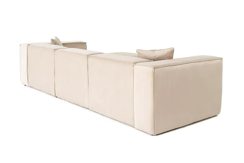 Kaolins Sofa med Sjeselong 3-seter - Krem - Møbler - Sofaer - Sofaer med sjeselong - 3 seters sofa med divan
